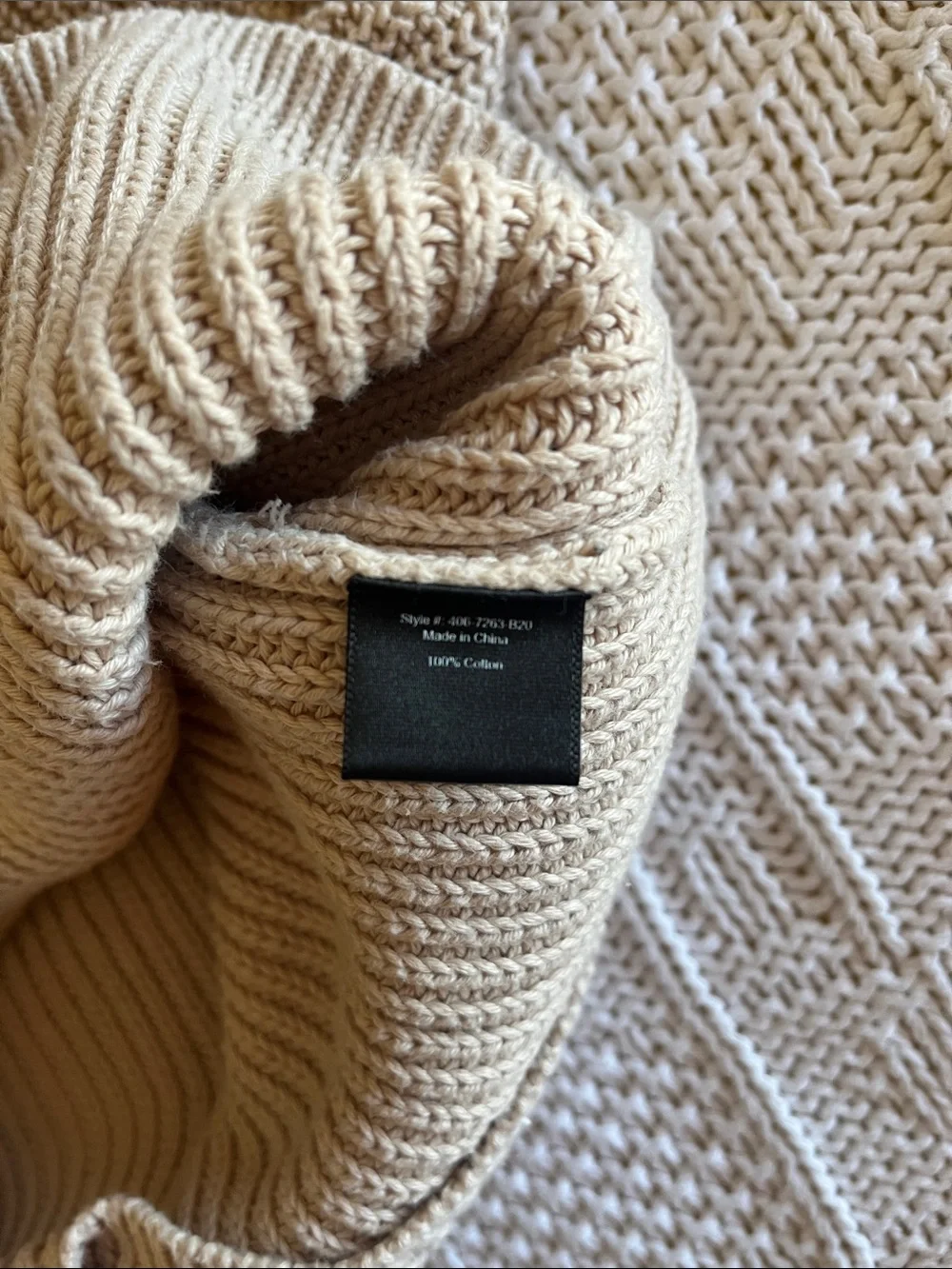 Jenni Kayne Cotton Fisherman Sweater in Oatmeal Sz M - Picture 6 of 11